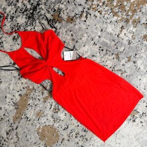 NWT Forever 21 Red Cut-Out Dress